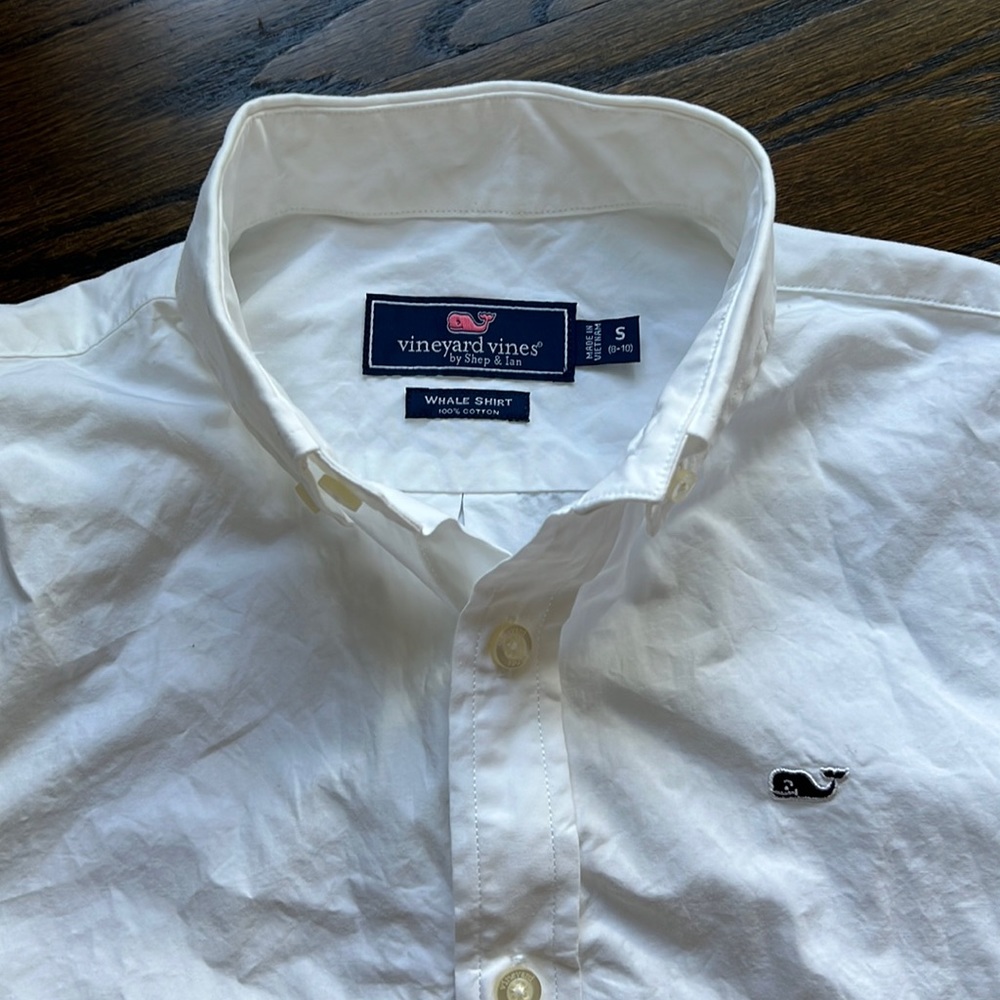 Boys white Vineyard Vines button down